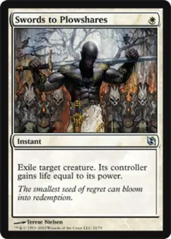 MTG Swords to Plowshares, Duel Decks: Elspeth vs Tezzeret, Heavily Played, Engli - Image 1