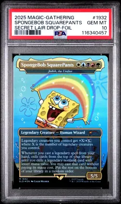 SpongeBob SquarePants Jodah the Unifier Rainbow Foil Secret Lair Drop PSA 10 - Image 1