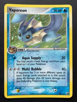 Pokemon Vaporeon EX Unseen Forces Holo Rare 19/115 2005 - Image 1