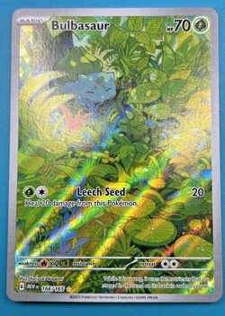 Pokemon TCG Scarlet & Violet 151 Bulbasaur 166/165 Illustration Rare Full Art NM - Image 1