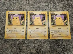 POKEMON PIKACHU CARD 58/102 JUMBO NOT FOR PLAY USE Lot Of 3 Promo 8x5.5" - Image 1