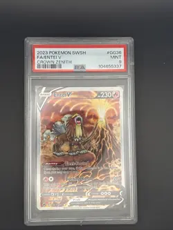 2023 Pokemon Entei v Full Art Rare Holo Card GG36/GG70 PSA 9 Mint Crown Zenith - Image 1