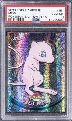 2000 TOPPS CHROME POKEMON T.V. SPECTRA #151 MEW PSA 10 - Image 1