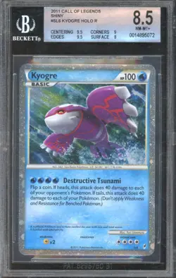 Kyogre Shiny SL6 Call of Legends Holo Pokemon 2011 BGS 8.5 - Image 1