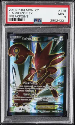 2016 POKEMON XY BREAKPOINT #119 FULL ART/SCIZOR EX PSA 9 - Image 1
