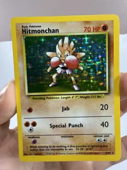 Pokemon Hitmonchan Base Set 7/102 Holo Rare - Image 2