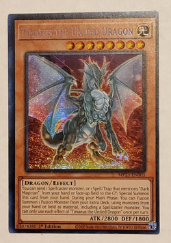 Yu-Gi-Oh Timaeus the United Dragon Secret Rare 1st Edition MP23-EN003 - Image 1