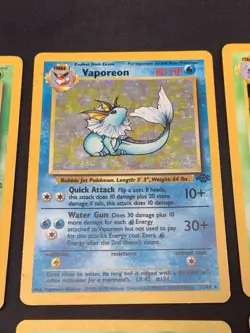 Vintage Holo Rare Pokemon Cards WOTC 1999 Fossil, Jungle-Scyther, Vaporeon, Etc. - Image 3
