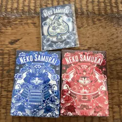 Neko Samurai - Red & Blue - Playing Cards Limited With Pin - Image 1