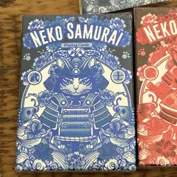 Neko Samurai - Red & Blue - Playing Cards Limited With Pin - Image 3