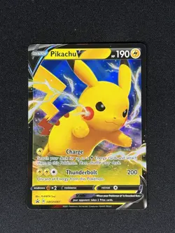 Pikachu V SWSH061 Black Star Promo 061 Holo Pokemon TCG Card Near Mint NM - Image 2