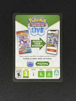 Pokemon TCG Blank Code Card Empty Error Misprint Near Mint NM - Image 3