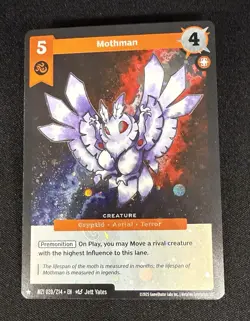 2025 MetaZoo Mothman 020/214 1 Star Rare Holo Card MZ1 HD SWIRL - NM - Image 3