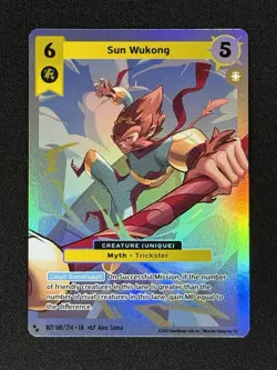 2025 MetaZoo Sun Wukong 180/214 2 Star Super Rare Holo Card MZ1 NM - Image 2