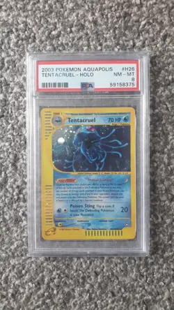 POKEMON CARD 2003 AQUAPOLIS TENTACRUEL HOLO #H26 GRADED PSA 8 - Image 1