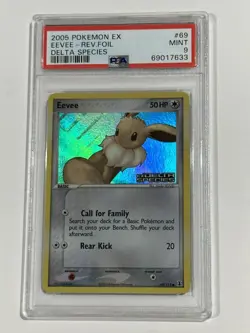 2005 Pokemon EX Delta Species - Eevee Rev.Foil #69 PSA 9 MINT - Image 1