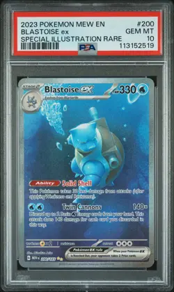 2023 POKEMON MEW EN-151 SPECIAL ILLUSTRATION RARE #200 BLASTOISE EX PSA 10 - Image 1