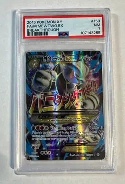 2015 POKEMON XY BREAKTHROUGH M MEWTWO EX #159 FULL ART PSA 7 NM #113052358 - Image 1