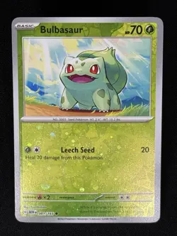 Pokemon 151 BULBASAUR 001/165 Near Cosmos Cosmo Holo Costco Exclusive MEW EN NM - Image 2