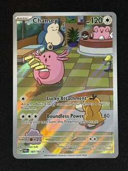 Pokemon Twilight Masquerade IR Full Art Holo Rare Chansey 187/167 Illustration - Image 1