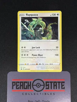 Rayquaza SWSH029 COSMOS Holo Pokemon SWSH Black Star Promo Crown Zenith NM - Image 1