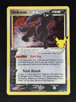 Umbreon Gold Star Pokemon Classic Collection Celebrations 25th Anniversary 17/17 - Image 1