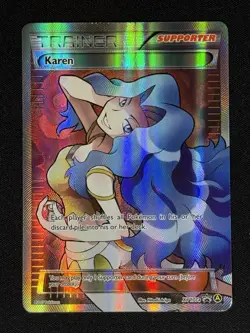 Pokemon TCG Karen XY177a X & Y Supporter Ultra Rare Full Art Holo Promo - NM - Image 1
