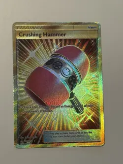 Crushing Hammer 166/156 Pokemon TCG Ultra Prism Holo Secret Gold Rare NM - Image 1