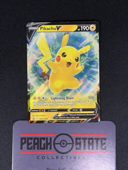 Pikachu V SWSH198 Pokemon Black Sword & Shield Star Promo 198 Near Mint NM - Image 1