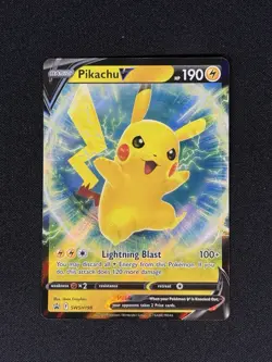 Pikachu V SWSH198 Pokemon Black Sword & Shield Star Promo 198 Near Mint NM - Image 2