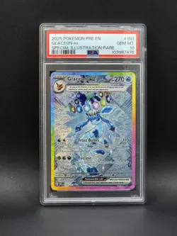 Pokemon TCG Glaceon EX Prismatic Evolutions Double Rare Holo Card 026/131 PSA 10 - Image 1