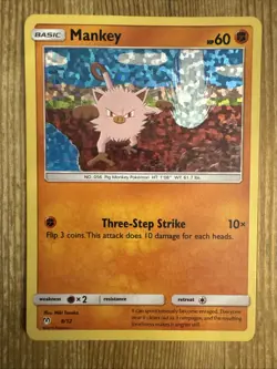 Mankey 8/12 Pokemon Card 2019 McDonald's Promo Holo Rare MP - Image 1