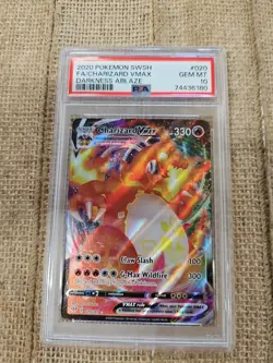 PSA 10 2020 Pokemon SWSH FA/Charizard VMax Darkness Ablaze #020 - Image 1