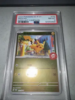 Pokemon TCG Pikachu PSA 8 - Hong Kong Pizza Hut Promos 172/SV-P - Image 1