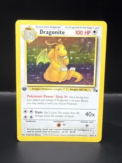 Pokemon TCG Dragonite First Edition Fossil Holo Rare 4/62 - Image 2