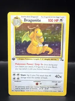 Pokemon TCG Dragonite First Edition Fossil Holo Rare 4/62 - Image 3