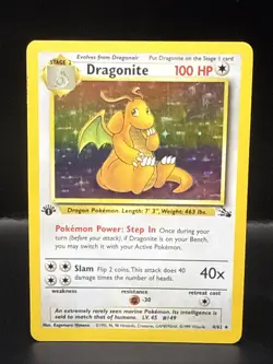 Pokemon TCG Dragonite First Edition Fossil Holo Rare 4/62 - Image 4
