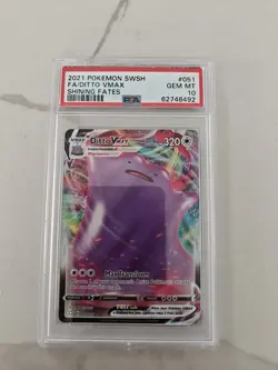 2021 POKEMON SWSH SHINING FATES FULL ART DITTO VMAX #051 PSA 10 GEM MINT - Image 1