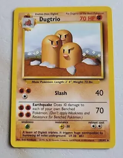 Dugtrio 019/102 Base Set Regular LP Lightly Played Pokemon - Image 1