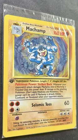Machamp 1999 Pokemon Game 1ST EDITION HOLO 8/102 (Sealed) - Image 3