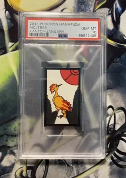 Pokemon Moltres Kanto - January Hanafuda 2013 PSA 10 - Image 1