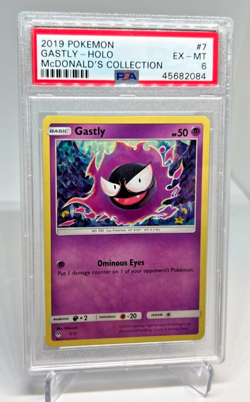 PSA 6 - 2019 Pokemon GASTLY HOLO McDonald's Collection #7 (2084) - Image 1