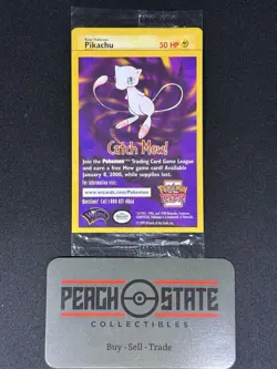 Sealed PIKACHU # 4 Black Star Promo WB Movie Vintage WOTC Pokemon Card NM v7 - Image 1