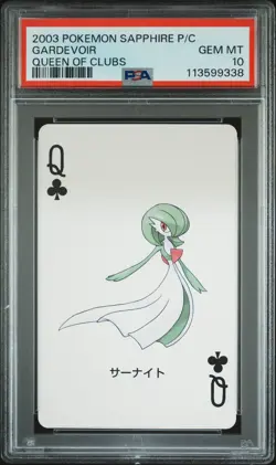 2003 POKEMON SAPPHIRE VERSION PLAYING CARDS QUEEN OF CLUBS GARDEVOIR PSA 10 - Image 1