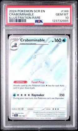 2024 PSA 10 Pokemon Stellar Crown SV Crabominable Illustration Rare 149/142 Card - Image 1
