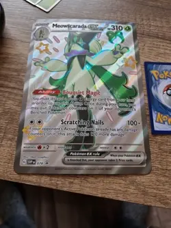 Meowscarada EX JUMBO OVERSIZE Pokemon Card - Promo SVP 078 SHINY Full Art - Image 1