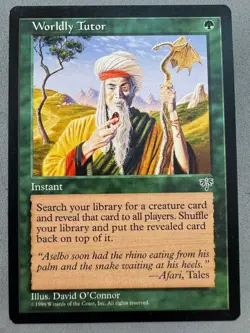 Worldly Tutor Mirage MTG-Never Played Near Mint-Vintage Magic the Gathering - Image 1