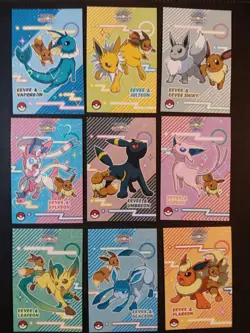 Pokemon Let's Go Eevee Database Peru Duo's Set Eeveelutions Full Set HEART HOLO - Image 1