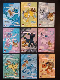 Pokemon Let's Go Eevee Database Peru Duo's Set Eeveelutions Full Set HEART HOLO - Image 3