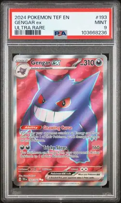 PSA 9 2024 Gengar ex 193/162 Temporal Forces Ultra Rare Pokemon MINT - Image 1
